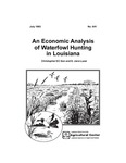 An Economic Analysis of Waterfowl Hunting in Louisiana (Bulletin #841)
